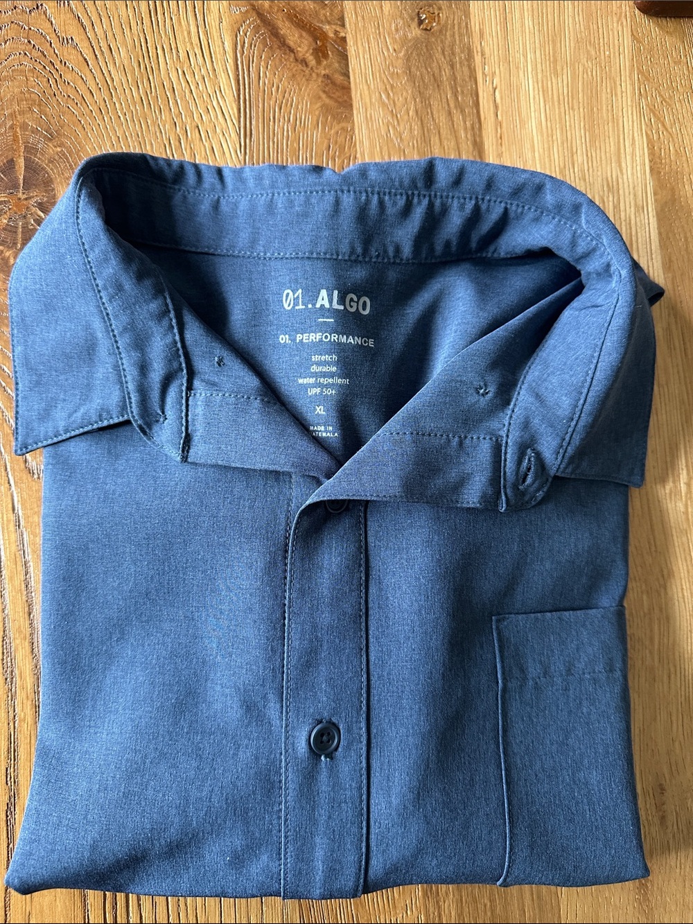 Men's Navy Performance Button-Up Shirt